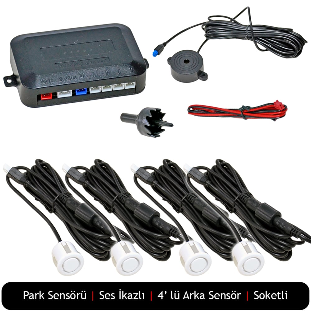 Carub Park Sensörü Ses İkazlı Beyaz 18,5 mm 4 lü BR0015905