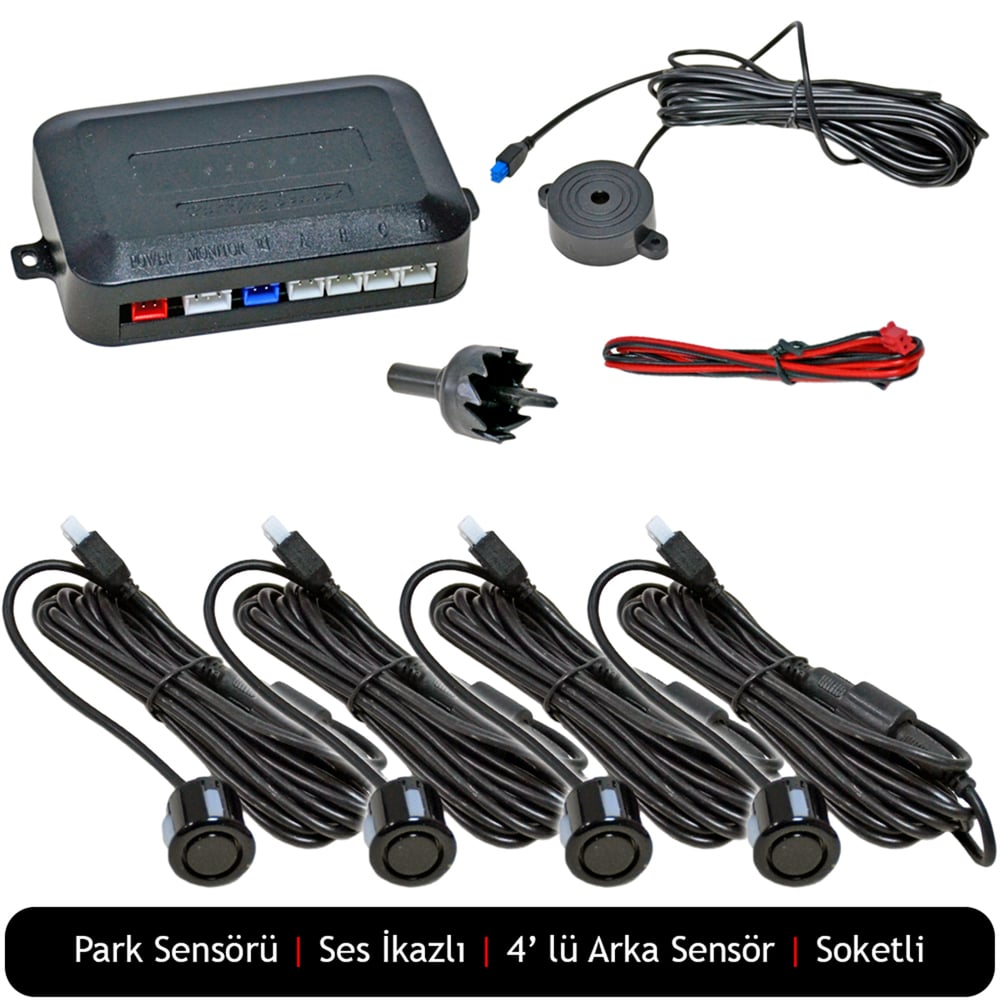 Carub Park Sensörü Ses İkazlı Siyah 18,5 mm 4 lü BR0015918