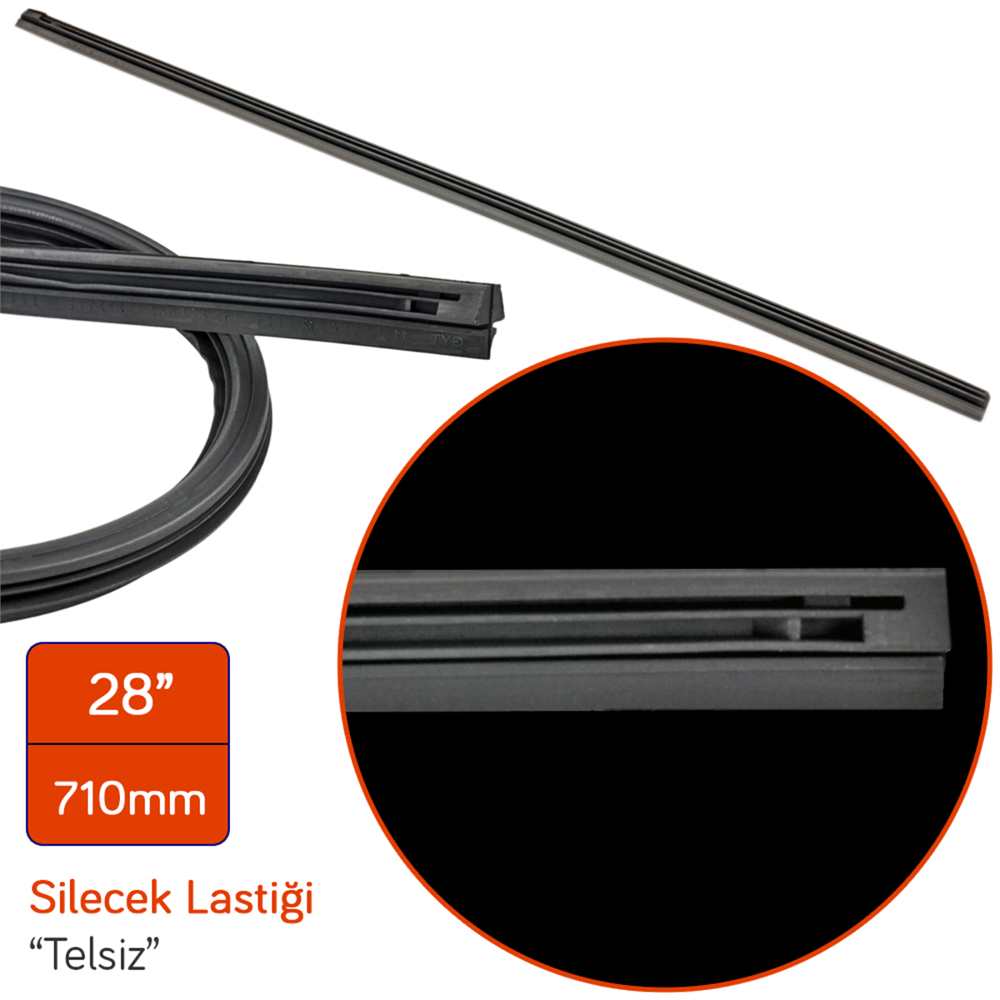 Carub Silecek Lastiği Telsiz 28 inç / 710 mm BR1351172 (2 li)