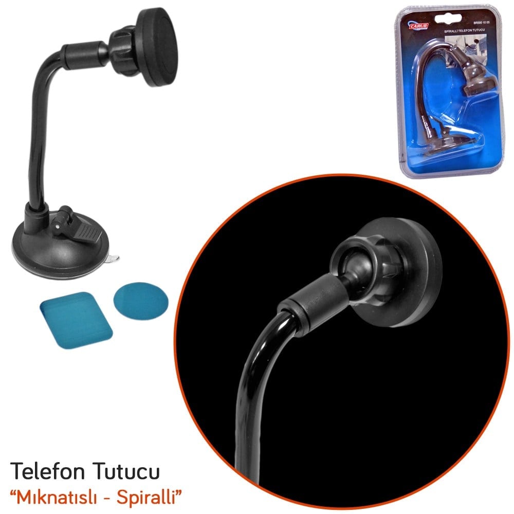 Carub Telefon Tutucu Mıknatıslı Spiralli Vantuzlu BR5901005
