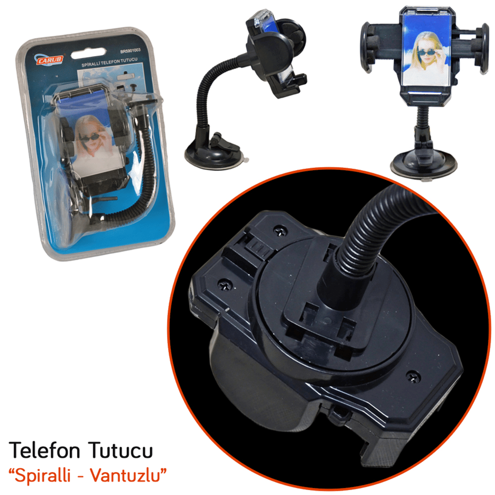 Carub Telefon Tutucu Spiralli Vantuzlu BR5901003