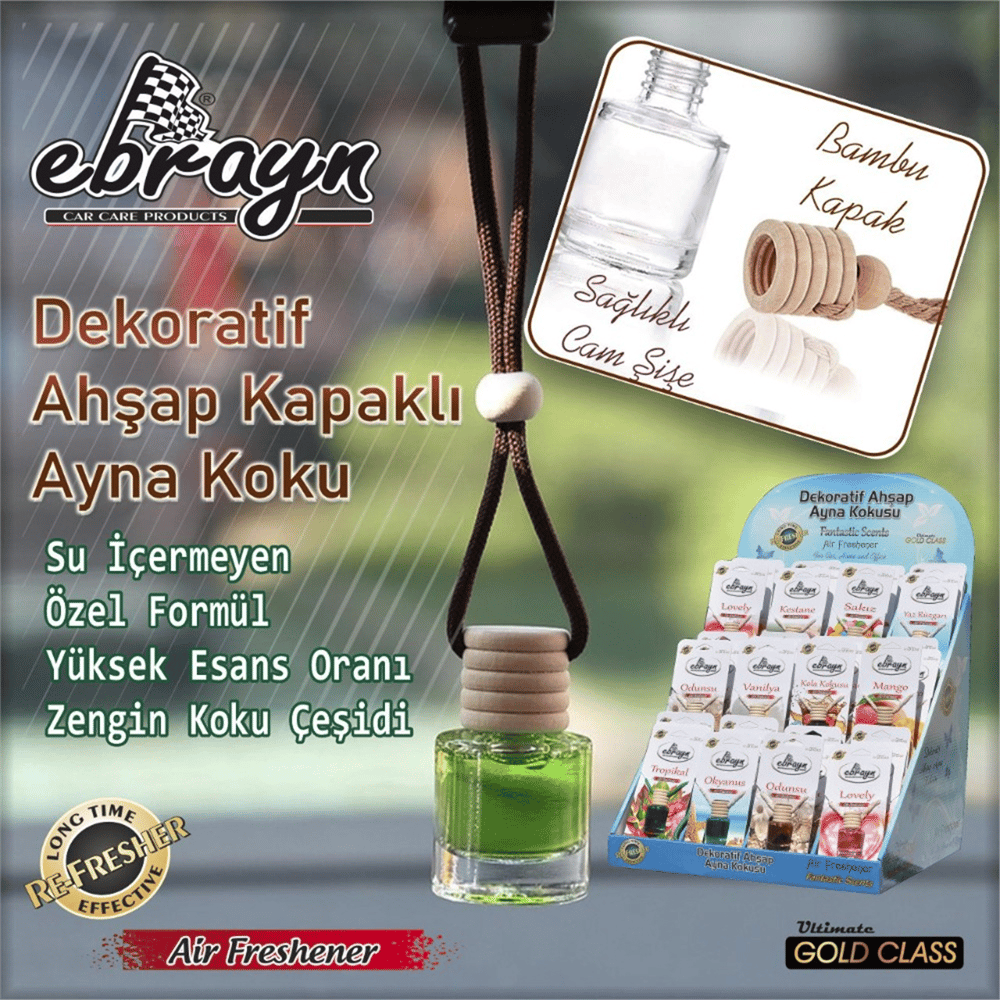 Ebrayn Dekoratif Ahşap Oto Kokusu Mango 8 ml