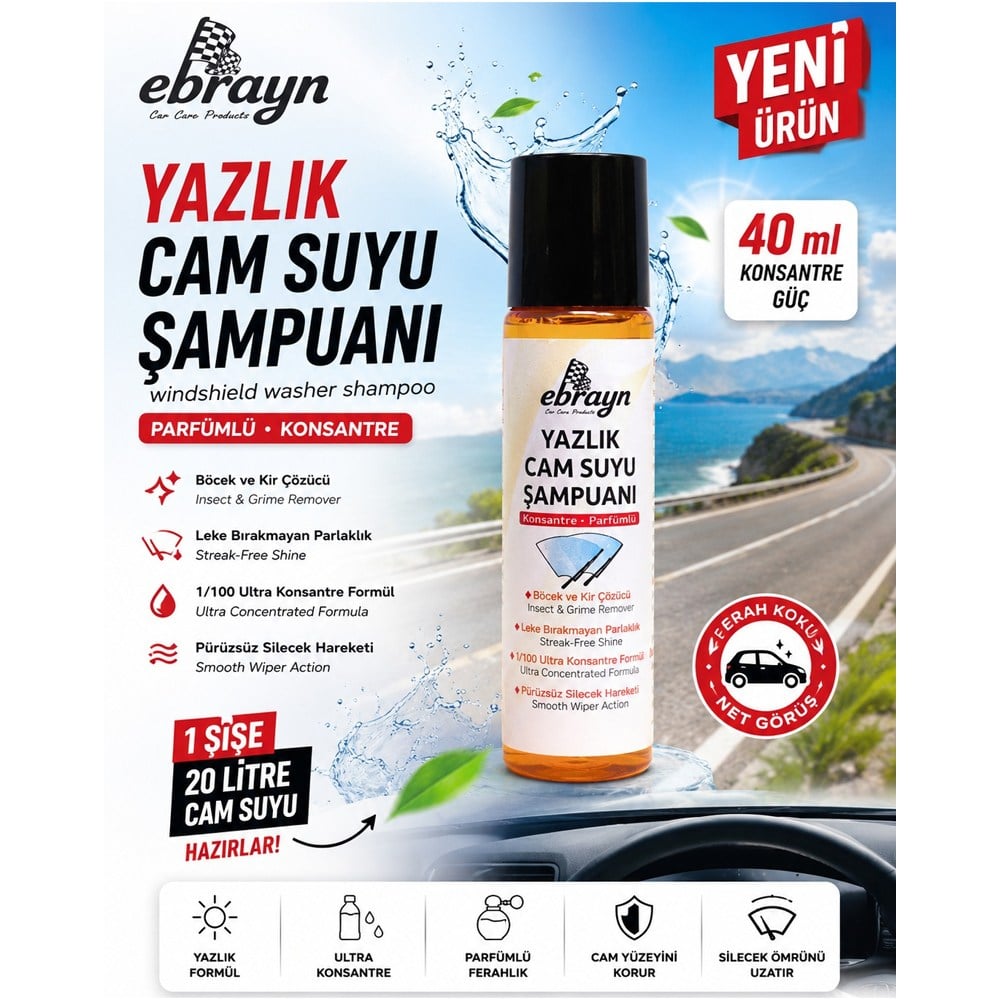 Ebrayn Yazlık Cam Suyu Şampuanı Konsantre 40 ml
