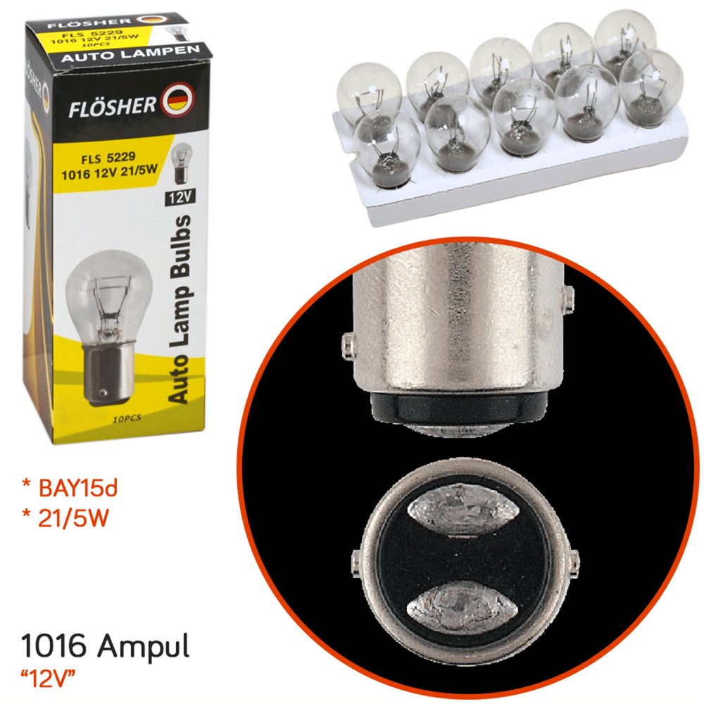 Flösher 12V 1016 Ampul 21/5W BAY15d FLS 5229 (10 lu)