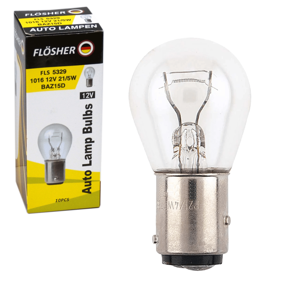 Flösher 12V 1016 Ampul Yakın Tırnak 21/5W BAZ15d FLS 5329 (10 lu)