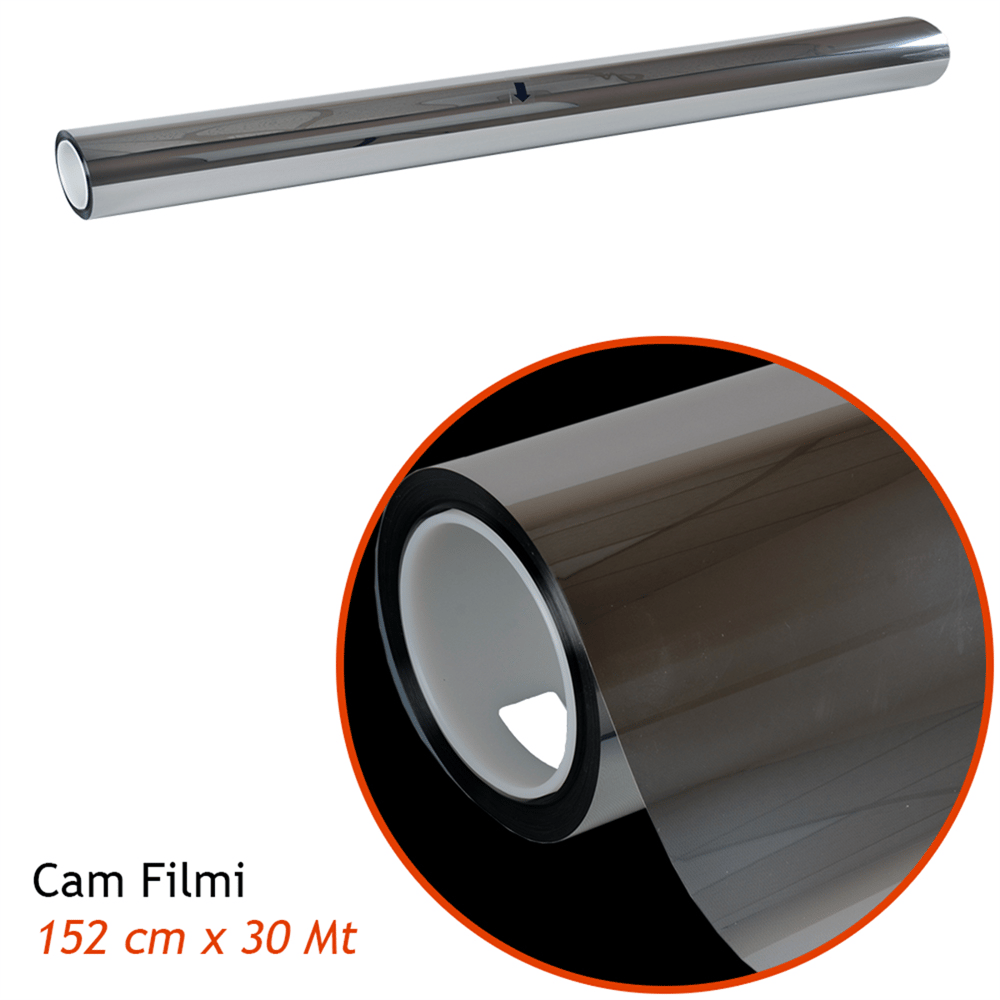 Guard GT-100 1 Ply Çizilmez 152 cm x 30 Mt Silver-Aynalı %15 Cam Filmi
