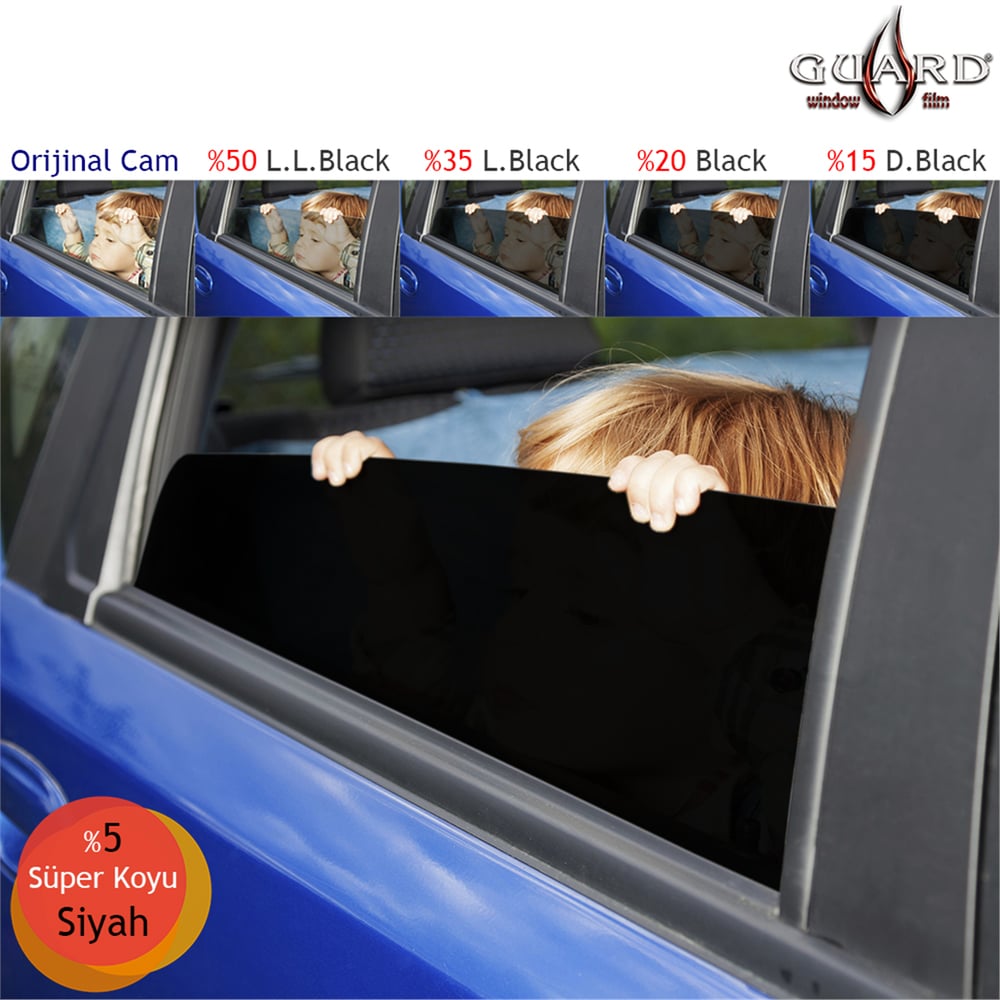 Guard GT-200 2 Ply Çizilmez 100 cm x 60 Mt %05 S.D.Black Cam Filmi