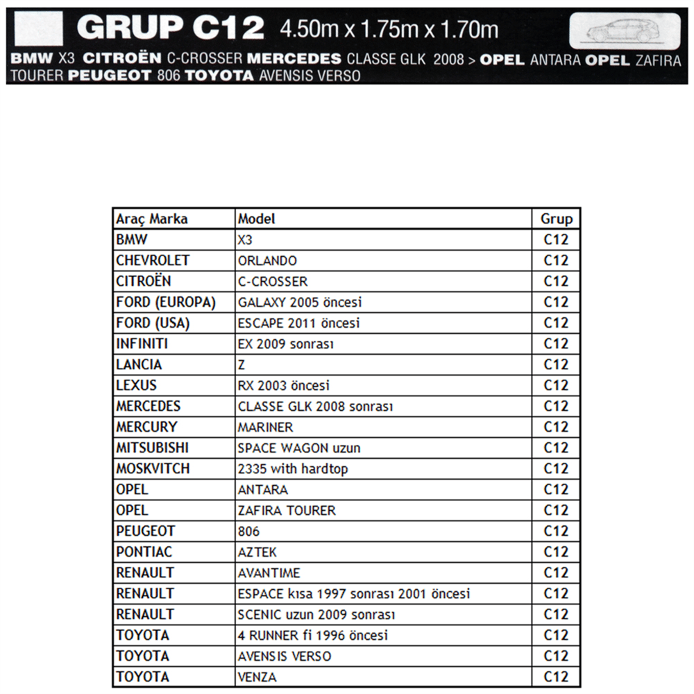 Guard Jeep Grup C12 Oto Branda XXL