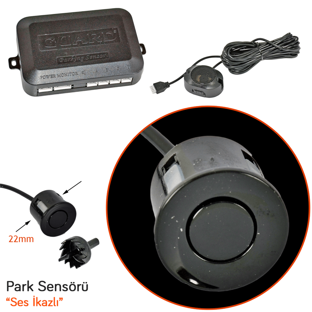 Guard Park Sensörü Ses İkazlı 22 mm Siyah