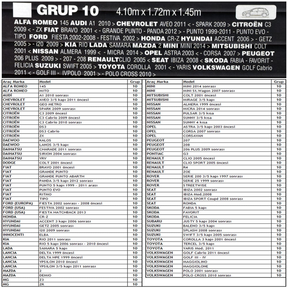 Guard Standart Grup 10 Oto Branda S
