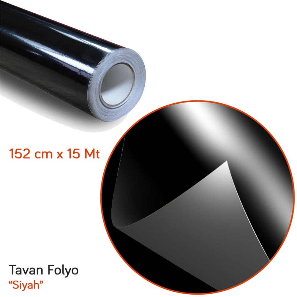 Guard Tavan Kaplama Folyo 152 cm x 15 mt Parlak Siyah (3 Katman - 180 micron)
