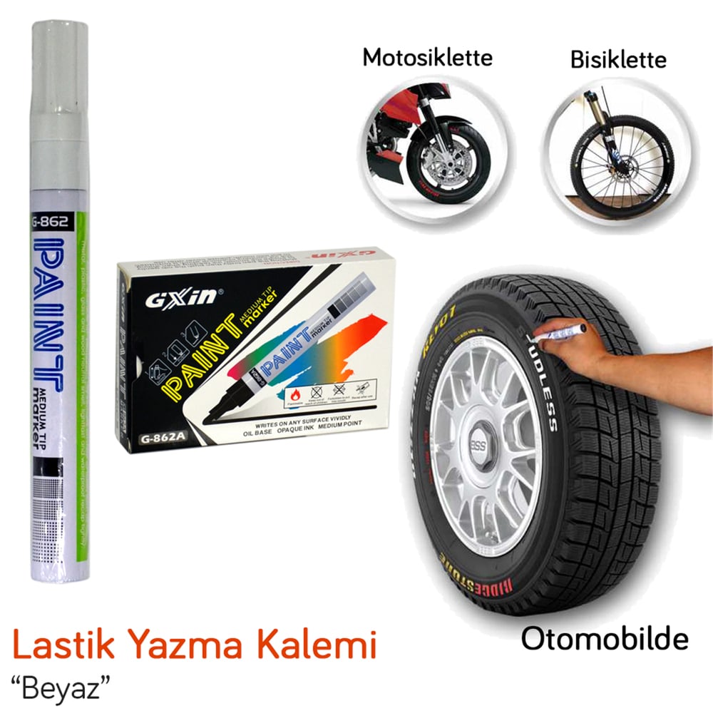 Gxin Lastik Yazma Kalemi Beyaz Tekli G-862A OYK8001
