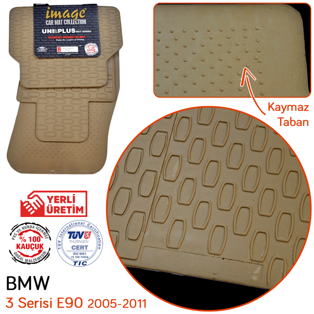 İmage Bmw 3 Serisi (E90) 2005-2013 /F30 2012-2018 Bej Kauçuk Paspas