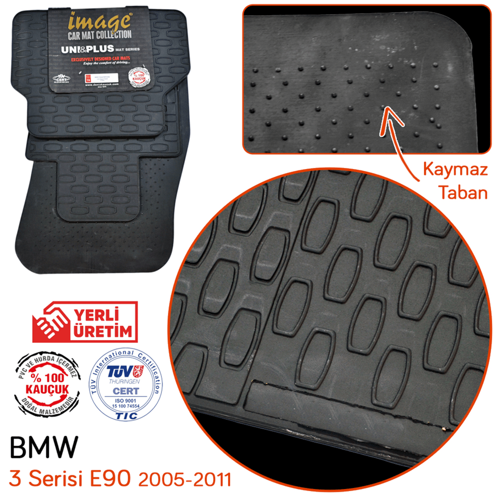 İmage Bmw 3 Serisi (E90) 2005-2013 /F30 2012-2018 Siyah Kauçuk Paspas