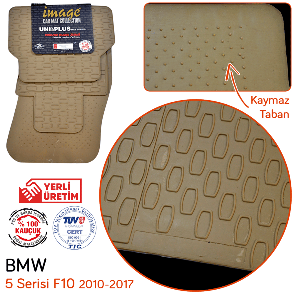 İmage Bmw 5 Serisi (F10) 2010-2017 Bej Kauçuk Paspas