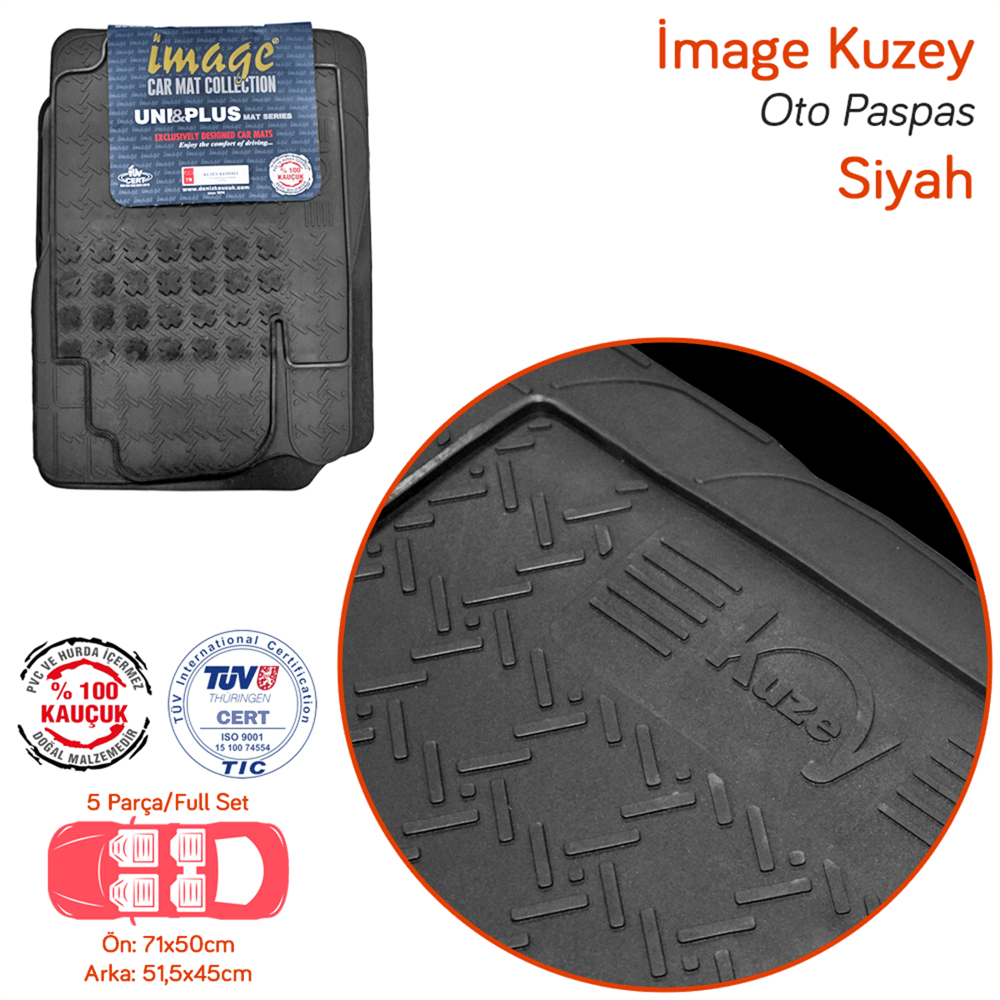İmage Kuzey Siyah Üniversal Paspas Kauçuk