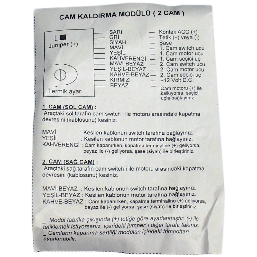 KGN Cam Kaldırma Modülü - 2 Cam 0204002