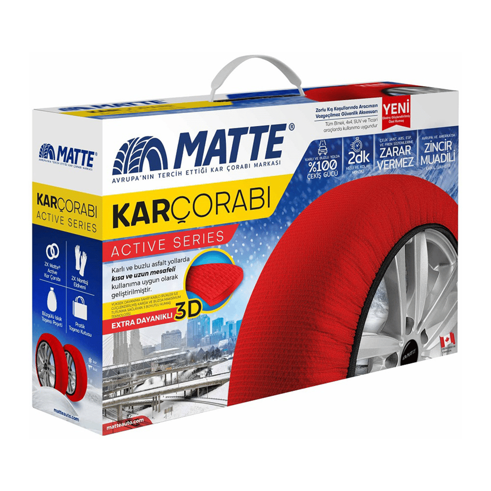 Matte 185/65 R15 Lastik için Kar Çorabı M