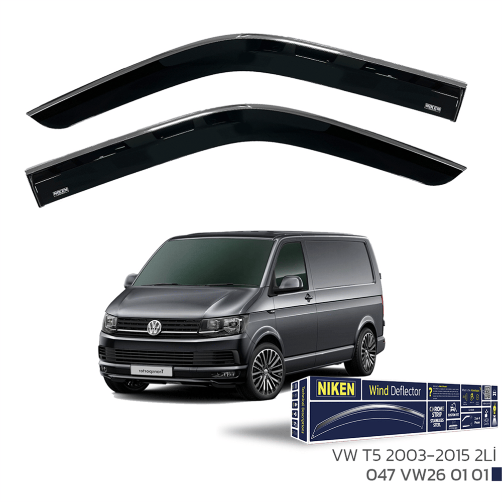 Niken 2 li Volkswagen Transporter T5 2003-2015 Kromlu Cam Rüzgarlığı 2 li