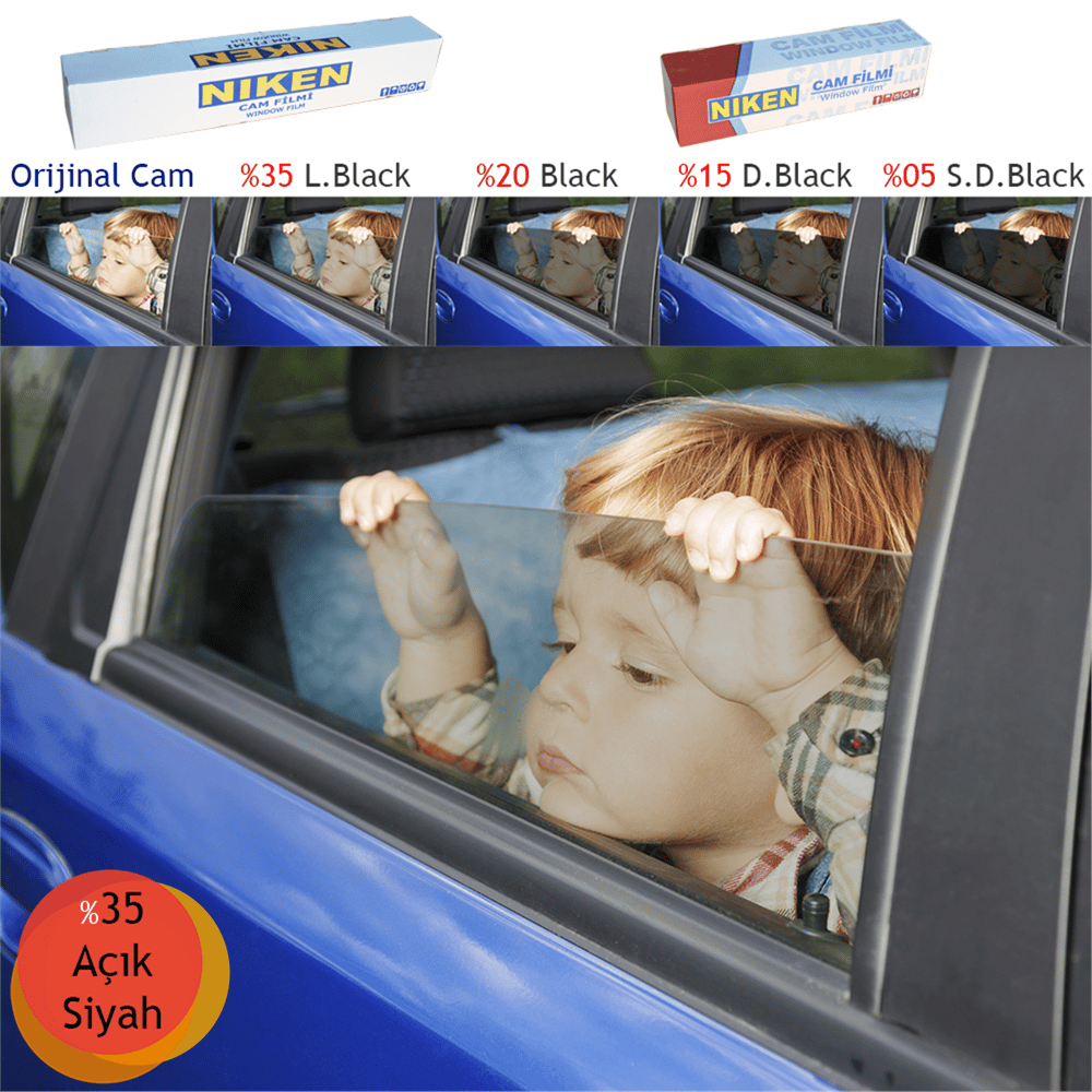 Niken Çizilmez 152 cm x 60 Mt %35 Black Cam Filmi