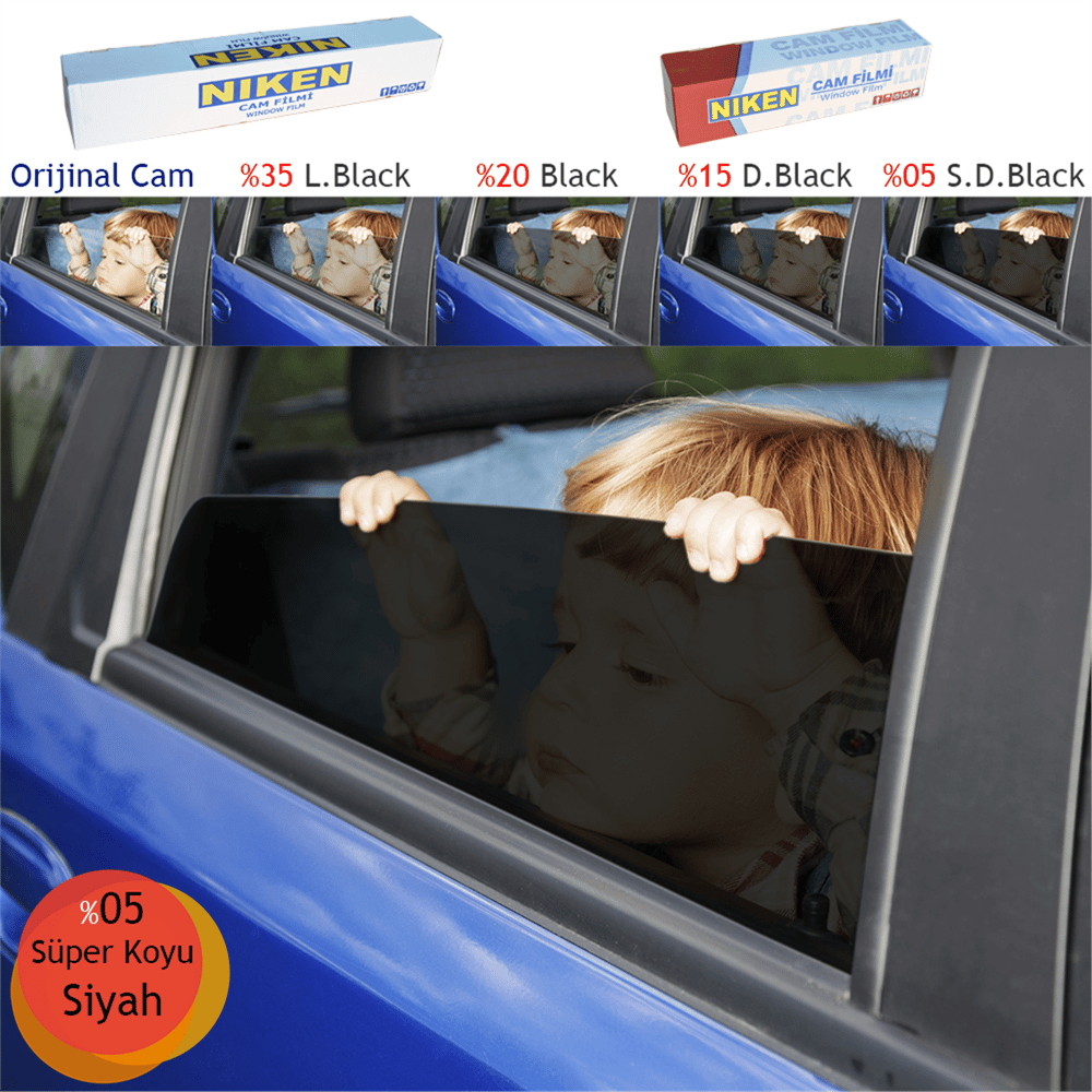 Niken Çizilmez 50 cm x 60 Mt %05 S.D.Black Cam Filmi