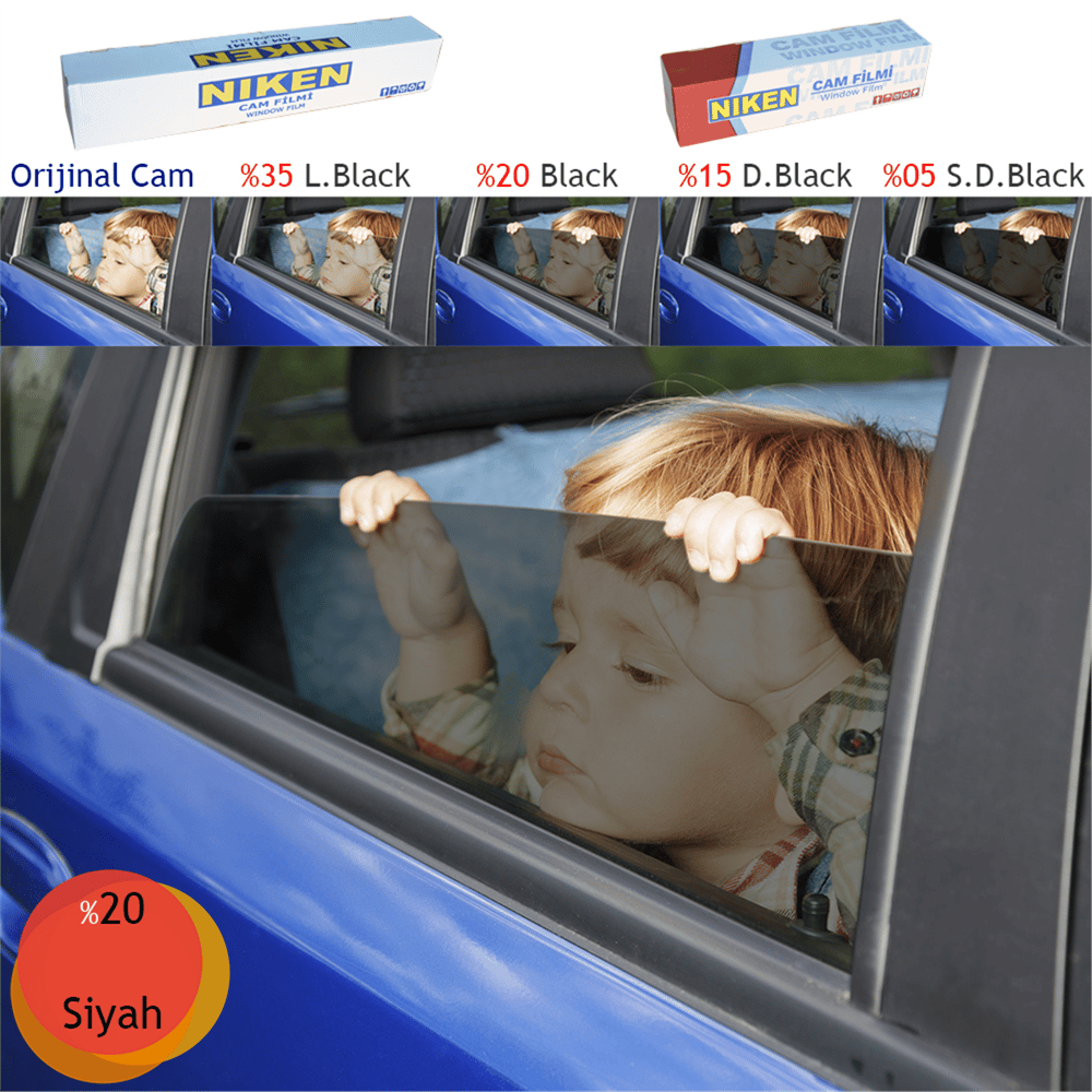 Niken Çizilmez 50 cm x 60 Mt %35 Black Cam Filmi