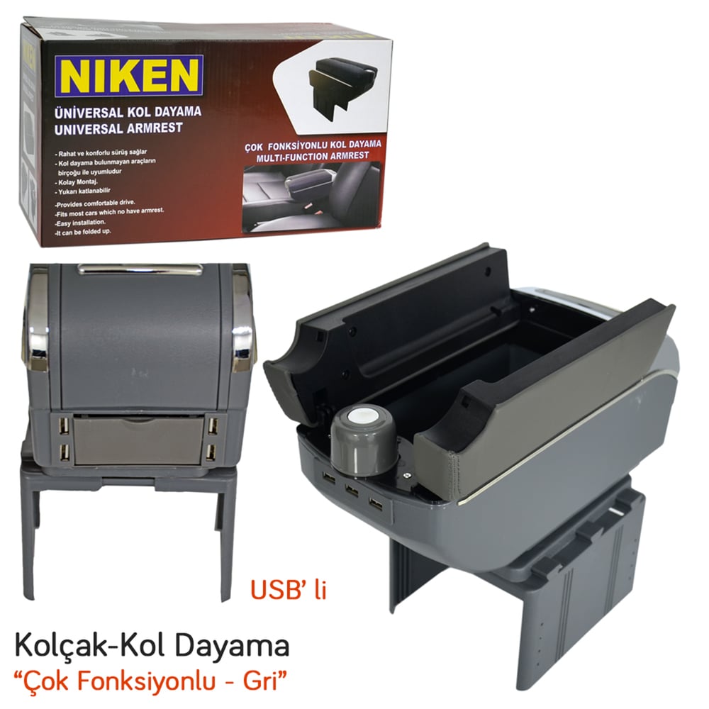 Niken Kolçak Çok Fonksiyonlu (USB li) Gri 026 001 06 02