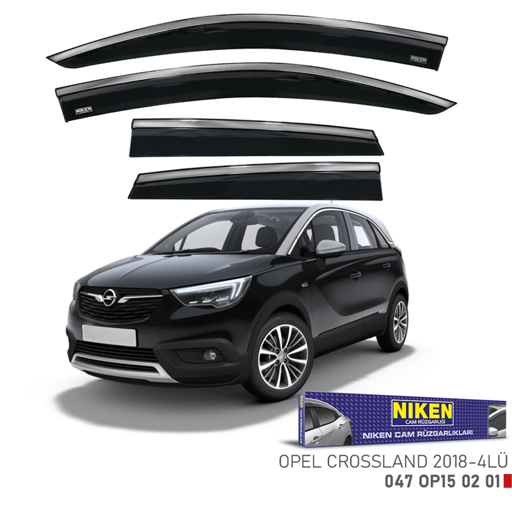 Niken Opel Crossland X 2018+ Kromlu Cam Rüzgarlığı 4 lü