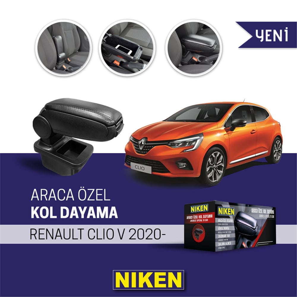 Niken Renault Clio 5 2019+ Kol Dayama Siyah