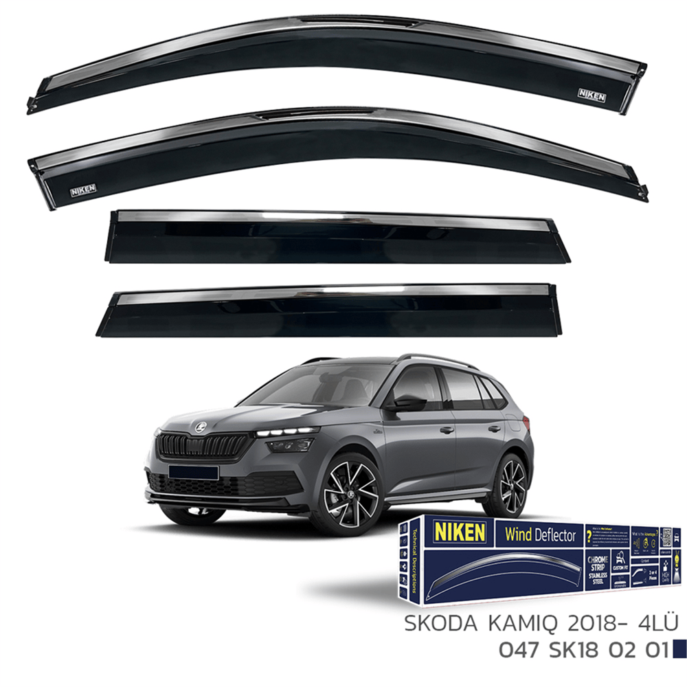 Niken Skoda Kamiq 2018+ Kromlu Cam Rüzgarlığı 4 lü