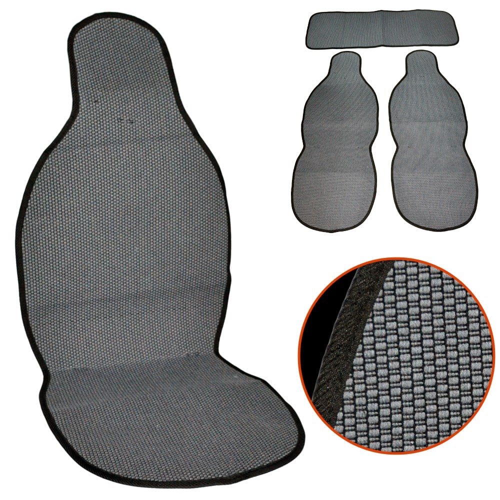 NYF 01 Terletmez Minder Pamuklu Gri 3 lü Set (2 Ön Pilot + 1 Arka Oturma)