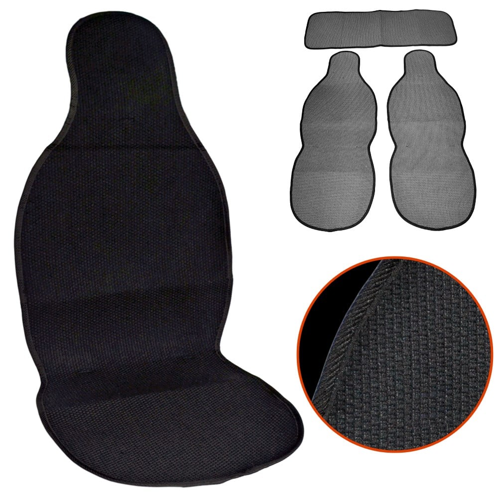 NYF 02 Terletmez Minder Pamuklu Siyah 3 lü Set (2 Ön Pilot + 1 Arka Oturma)