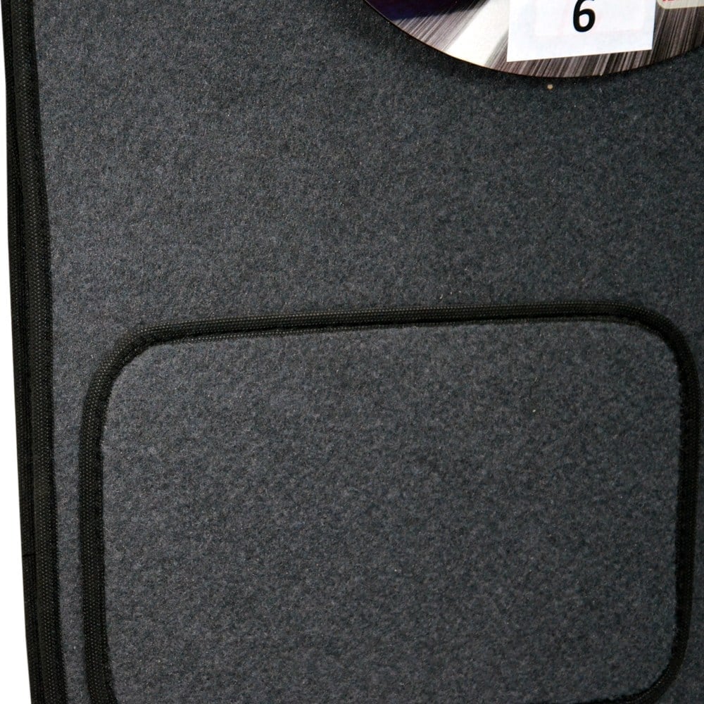 NYF 06 Velur Füme Halı Paspas (Biye Siyah) 5 Parça