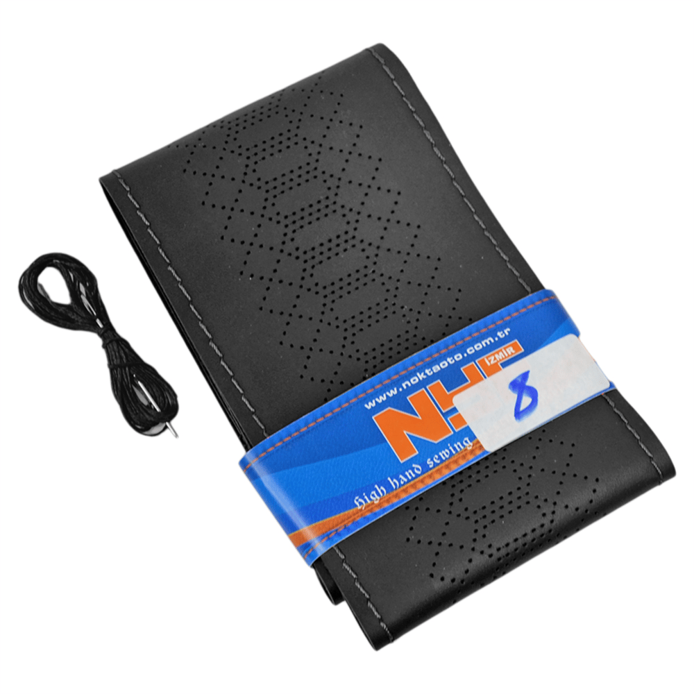 NYF 08 Dikmeli Direksiyon Kılıfı Baskılı (Kilim-Mofit) Siyah (Siyah Dikiş) 38 cm