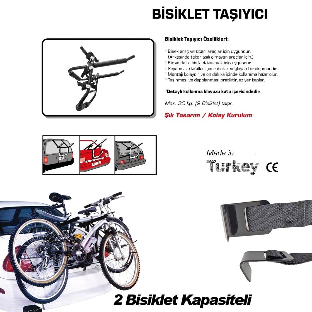 NYF ACS Basic Bisiklet Taşıyıcı - 2 Bisiklet Taşıma Aparatı (Süngerli Model)