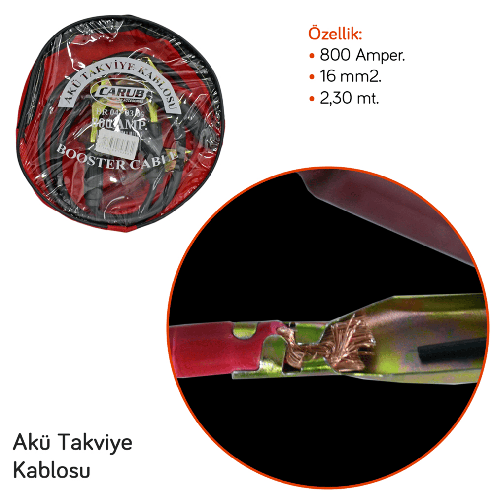 NYF Akü Takviye Kablosu 800 Amper (16mm²) 2,3 Mt Numerouno