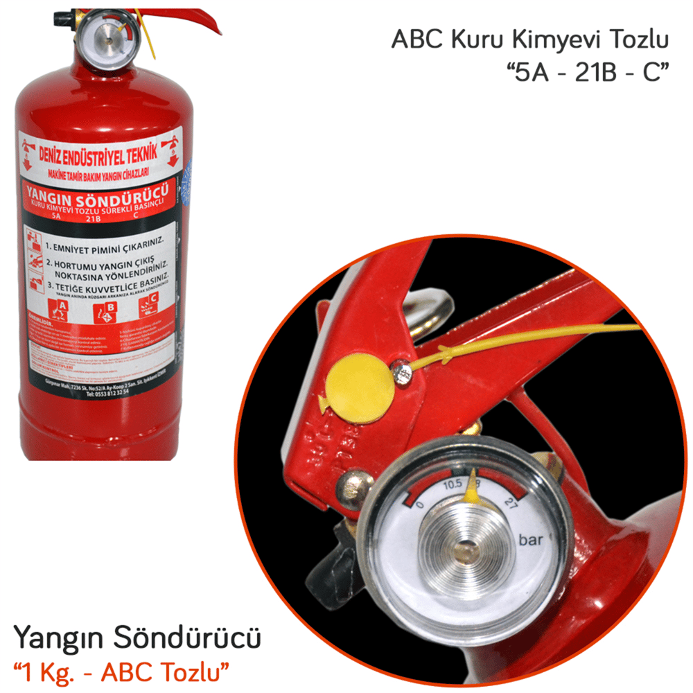 NYF D.E.T. Yangın Söndürücü 1 Kg CE + TSE Belgeli