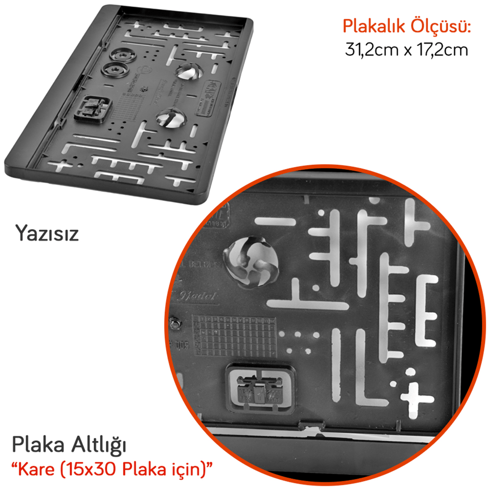 NYF Plaka Altlığı Kare Çıtalı (Tekli)