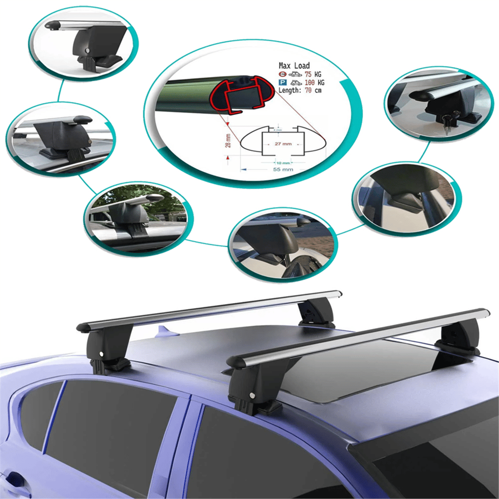 NYF Royal Oluksuz Ara Atkı (Kilitli) 130 cm Gri (Sedan Uyumlu) KIT-101