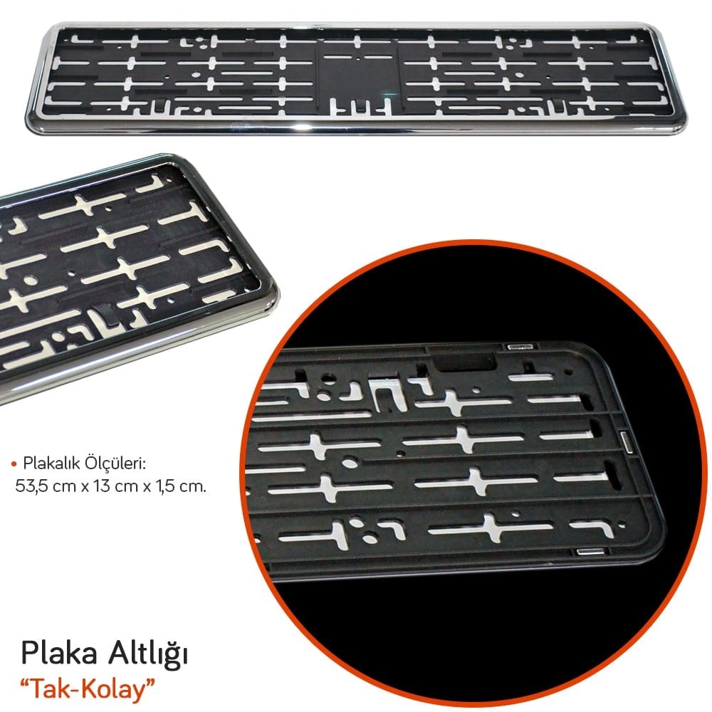 NYF URF1-82416 Plaka Altlığı Premium Tak Kolay Plastik Krom (Tekli)