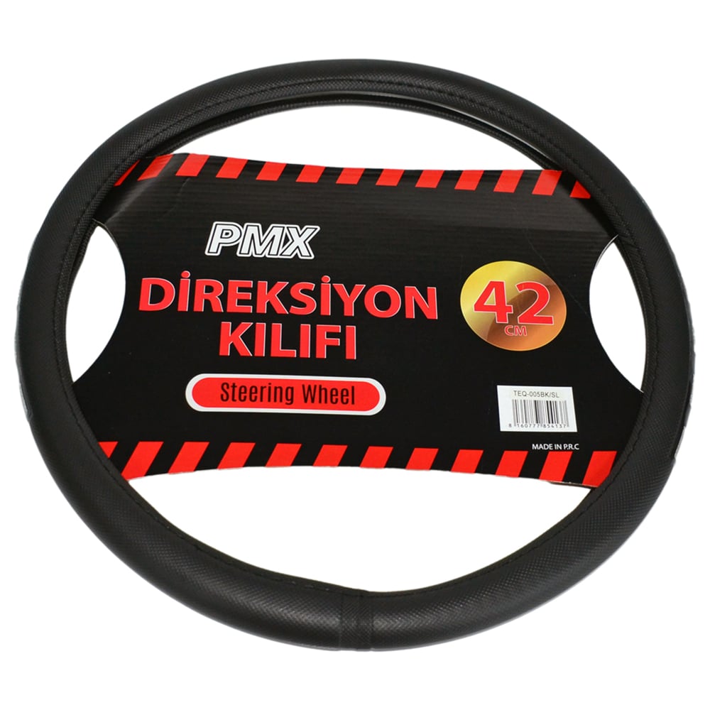 PMX Geçmeli Direksiyon Kılıfı Fosforlu Siyah (Beyaz) 42 cm TEQ-005BK/SL