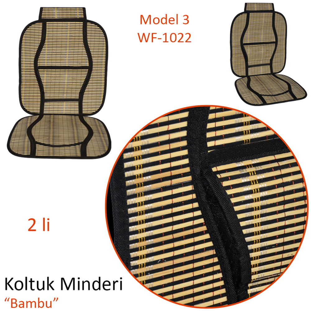 PMX Koltuk Minderi Bambu Siyah 2 li Model 3 WF-1022