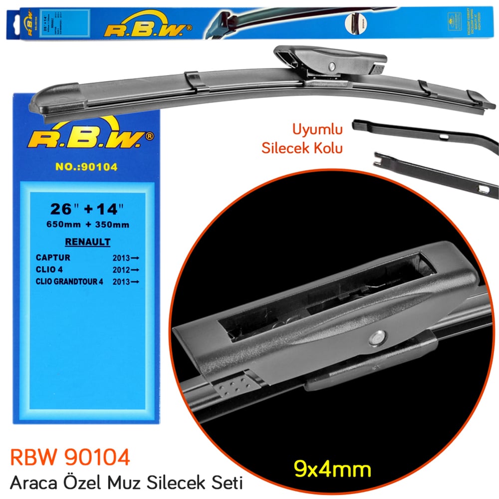RBW 90104 Renault Clio 4 Grandtour 2013-2019 Ön Silecek Takımı