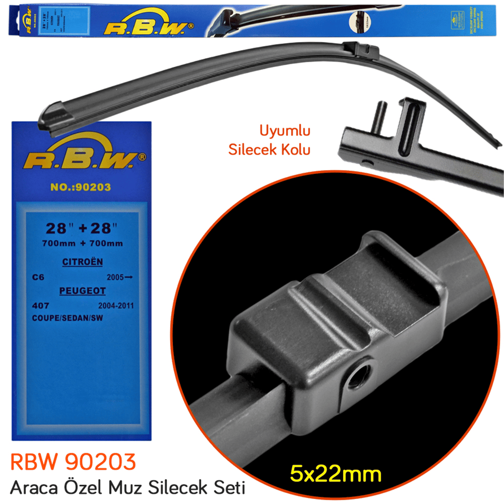 RBW 90203 Peugeot 407 Coupe/Sedan/SW 2004-2011 Ön Silecek Takımı