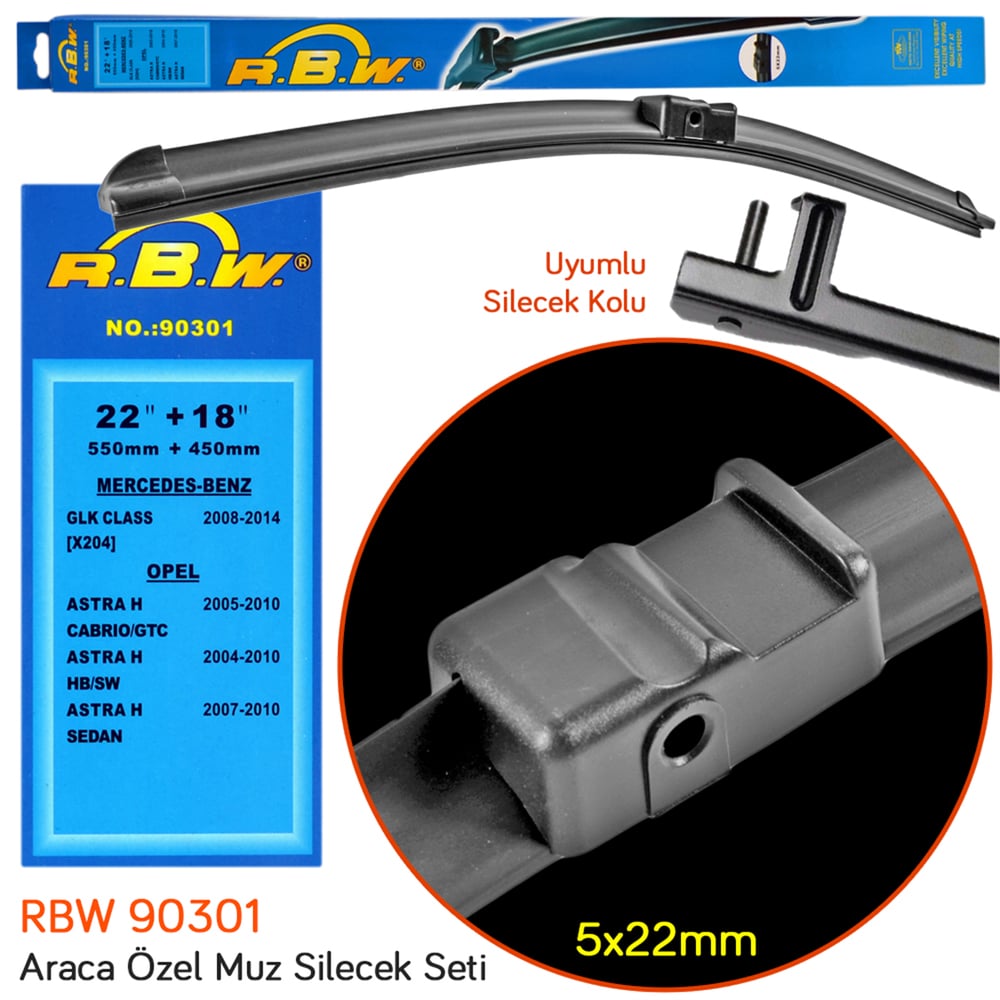 RBW 90301 Opel Astra H Sedan 2007-2010 Ön Silecek Takımı