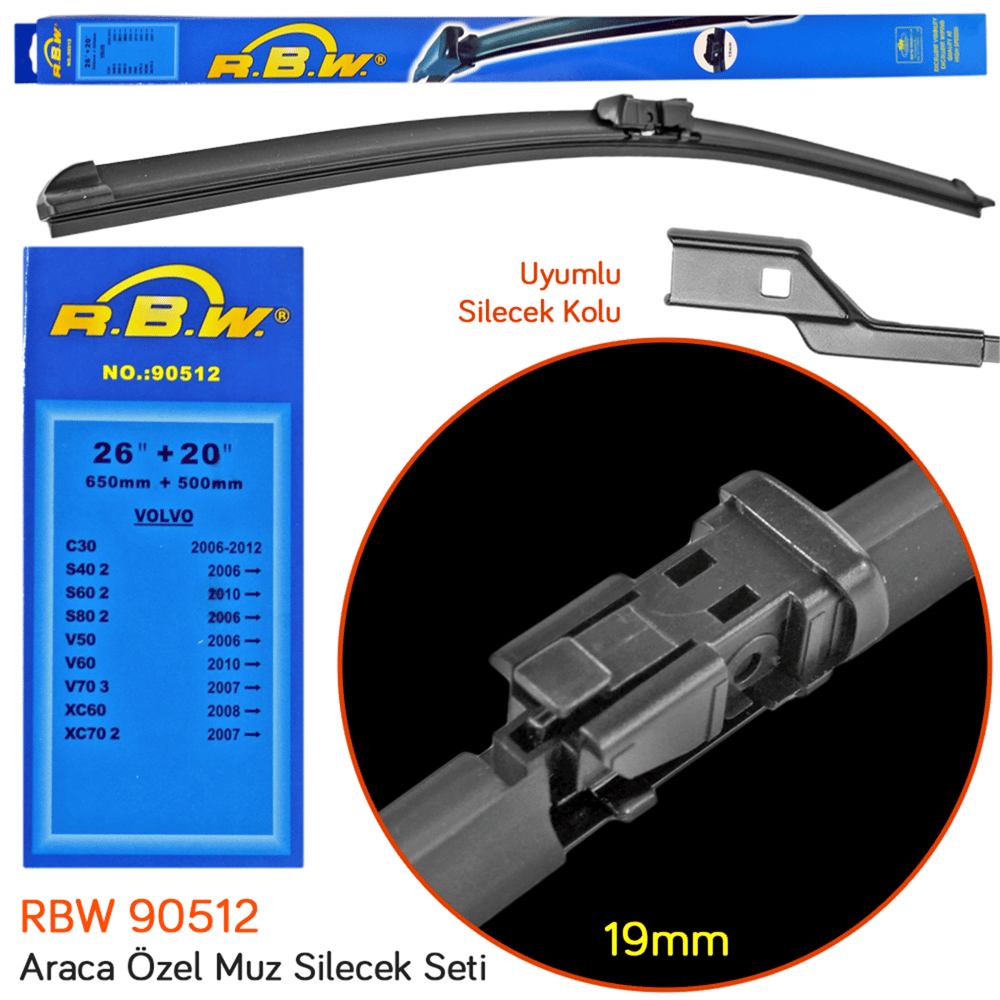 RBW 90512 Volvo XC60 1 2009-2017 Ön Silecek Takımı