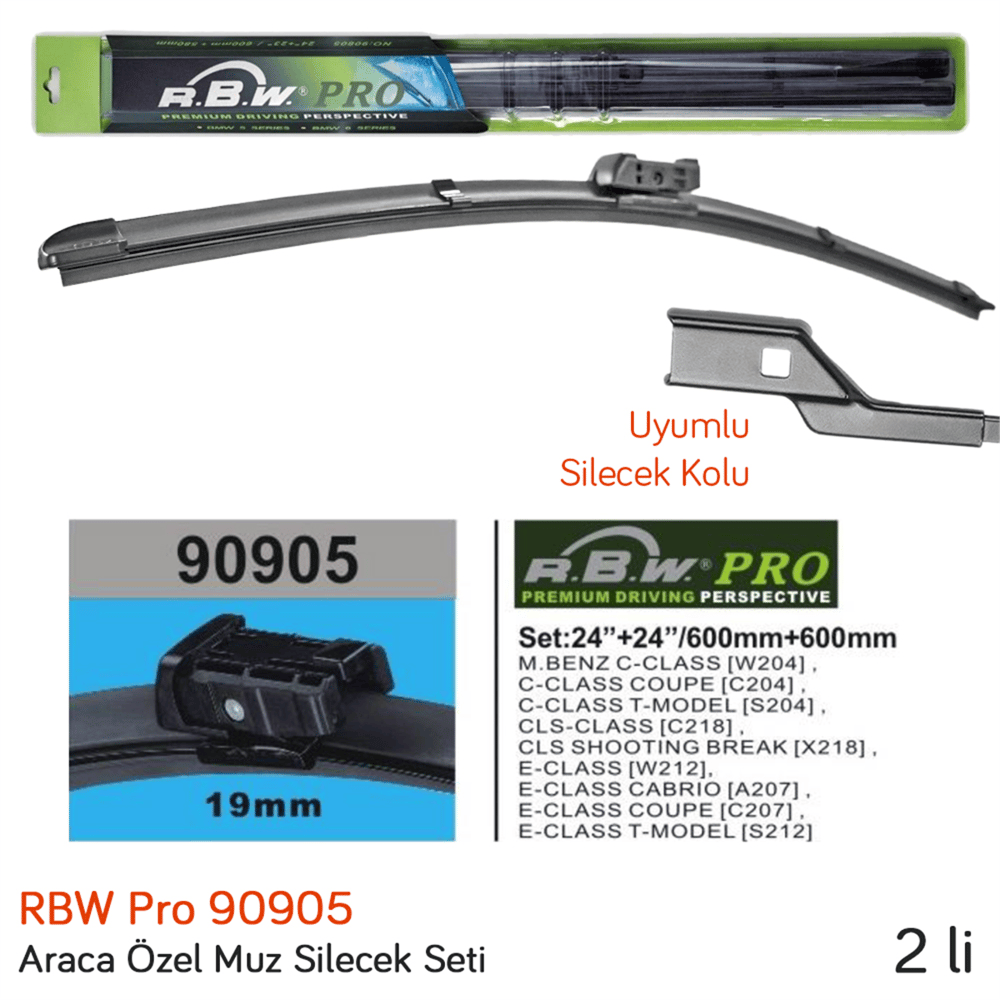 RBW 90905 Mercedes E Serisi T-Model (S212) 2014-2016 Ön Silecek Takımı