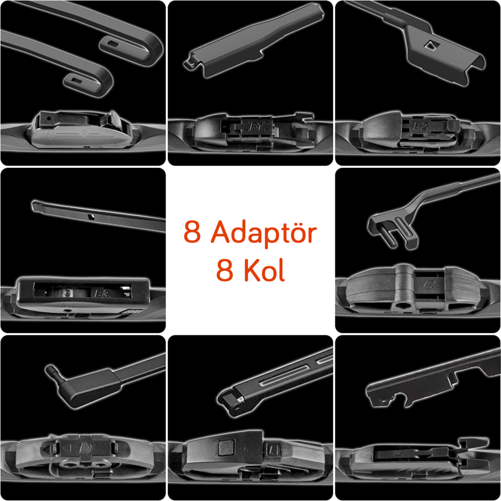 RBW 92814 Hybrid Multi-Fit 8 Adaptörlü 14 inç / 350 mm Silecek