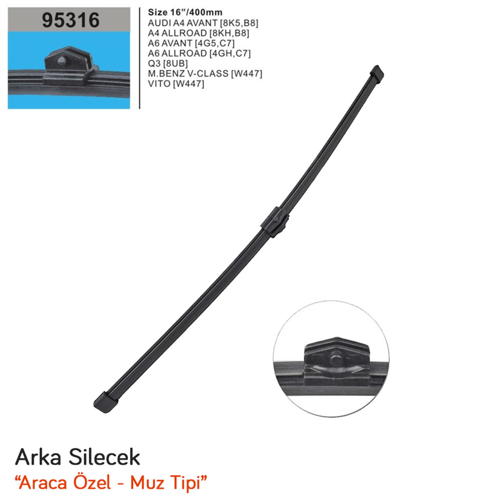 RBW 95316 Audi A4 Allroad 2009-2016 Arka Muz Silecek