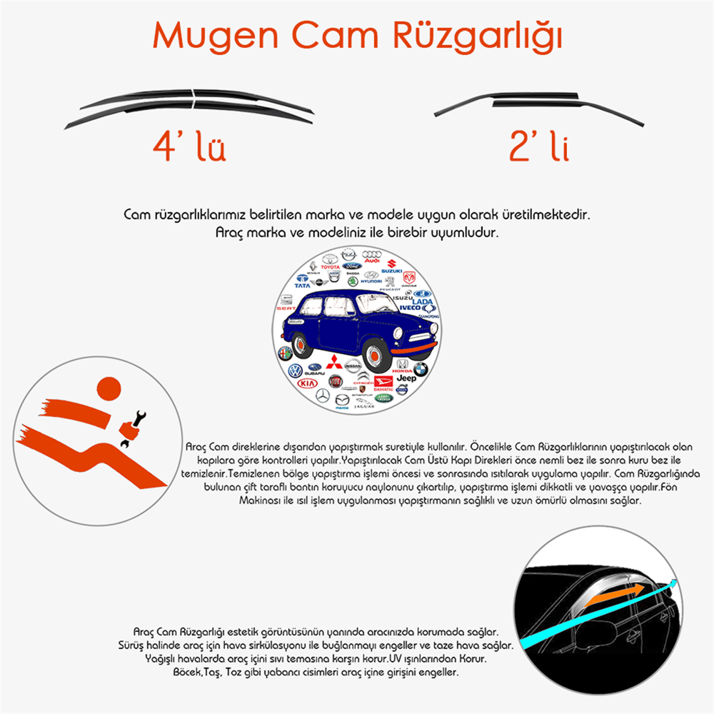 Sunplex İsuzu D-Max 2007-2017 Cam Rüzgarlığı 4 lü SP-S-79